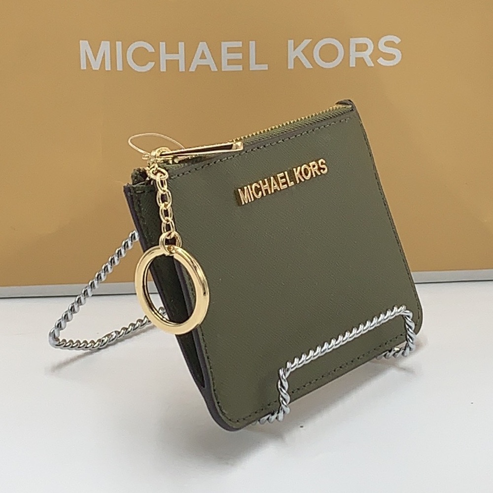 MICHAEL KORS SMALL TOP ZIP COINPOUCH WITH ID KEYCHAIN CARDHOLDER WALLET
OLIVE - Picture 4 of 16
